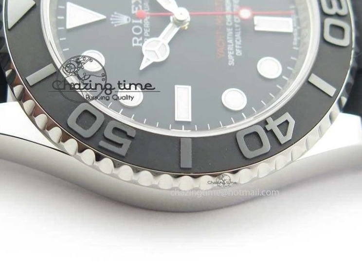 0418 ModernLook Yacht-Master 116655 SS JF Best Edition Ceramic Bezel On Rubber Strap SA 3850